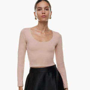 Aritzia Babaton Contour Scoopneck Longsleeve - Deep Pink